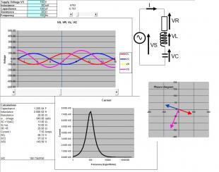 RLC circuit simulation screenshot